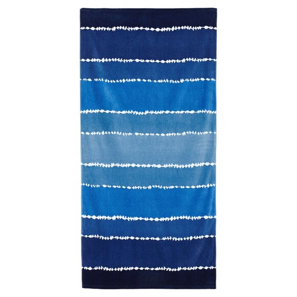 POTTERY BARN TEEN Set of 2 Tie Dye Stripe Beach Towels BLUE/NAVY NEW NWT PB TEEN - Picture 2 of 13